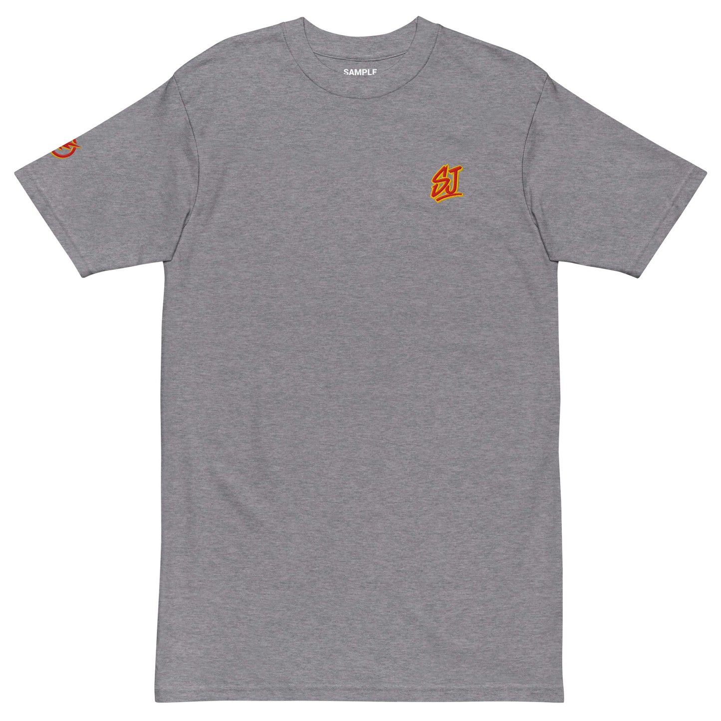 Embroidered Monogram Tee, Gray