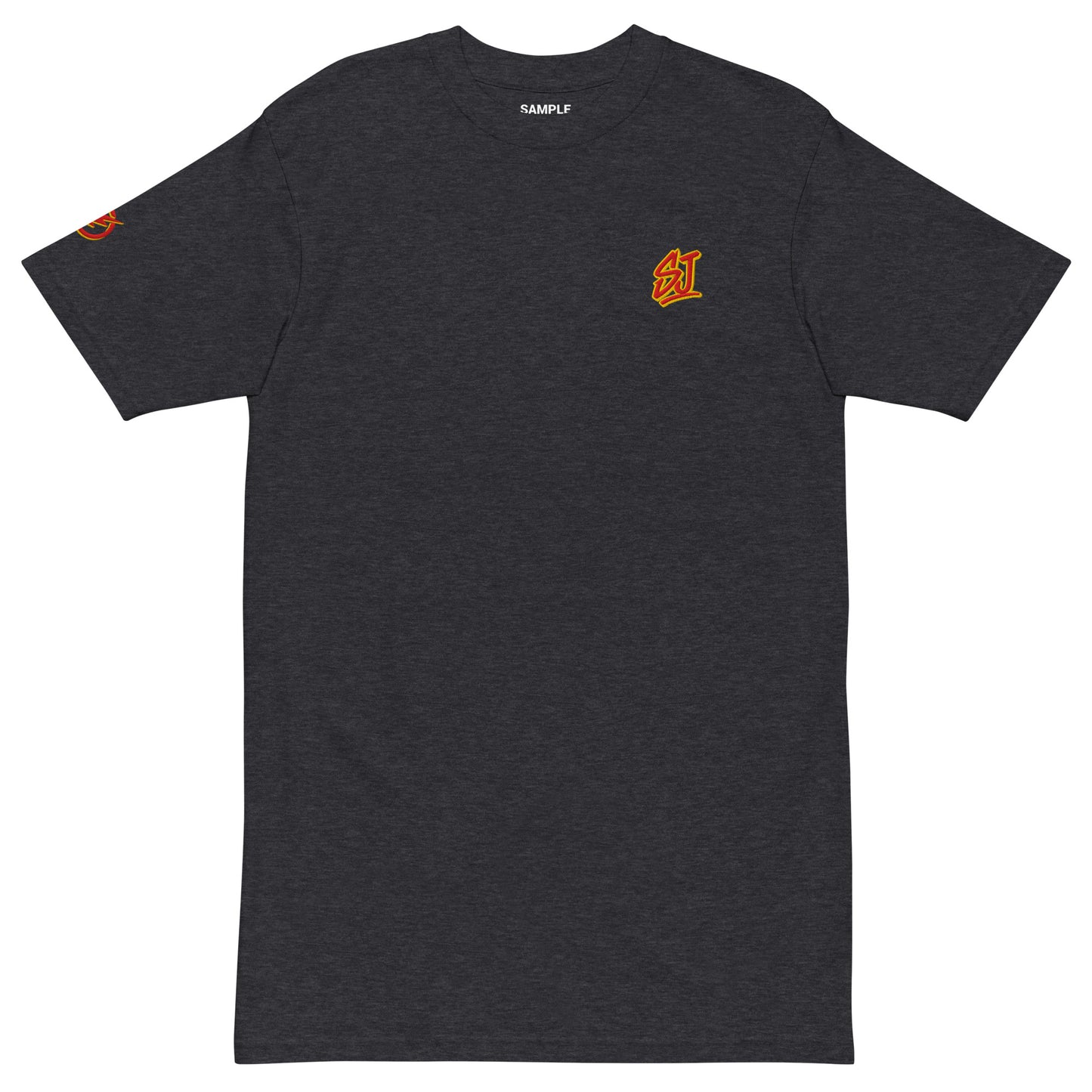 Embroidered Monogram Tee, Charcoal