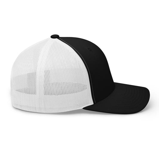 Monogram Logo Trucker Hat, Black/White