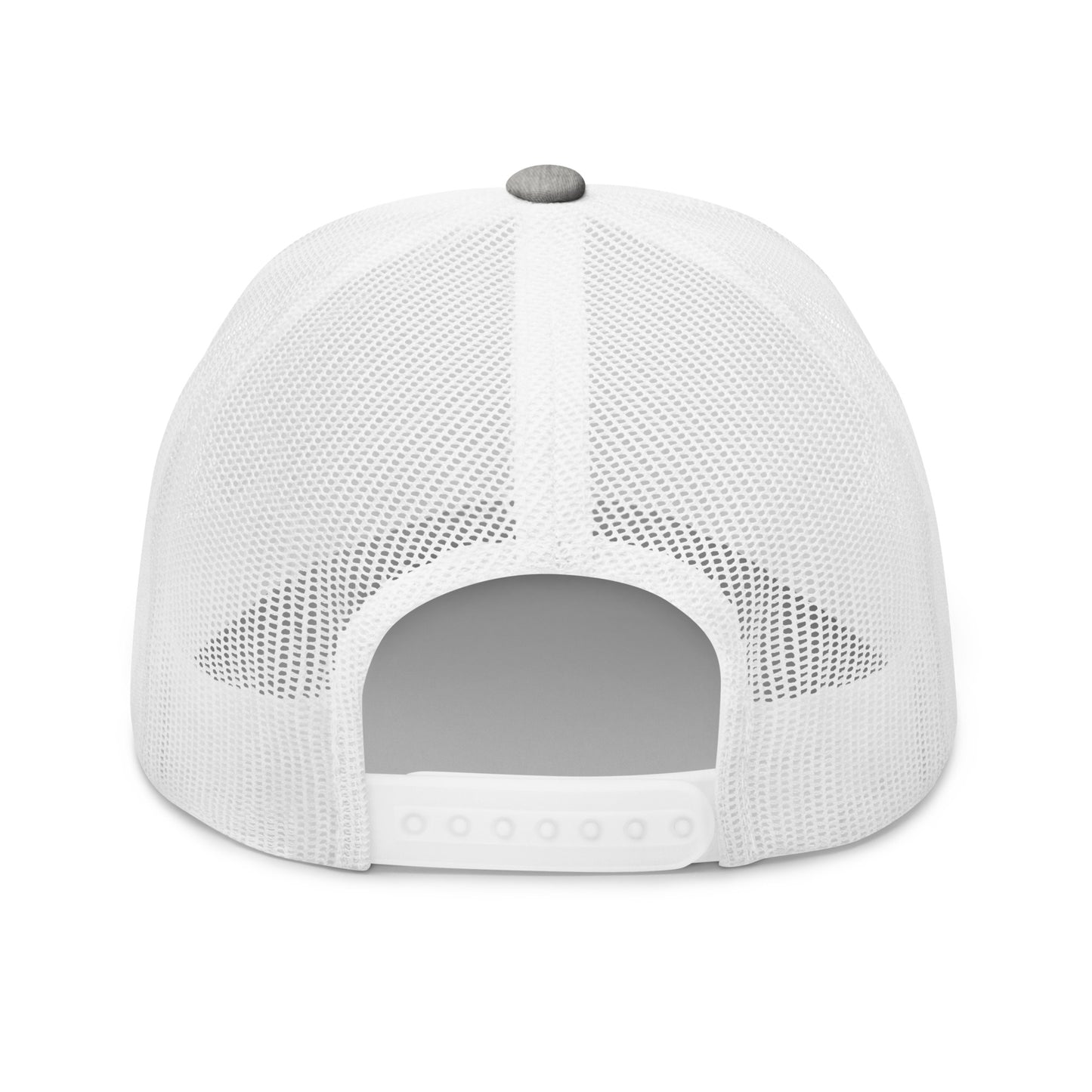 Monogram Logo Trucker Hat, Light Gray/White