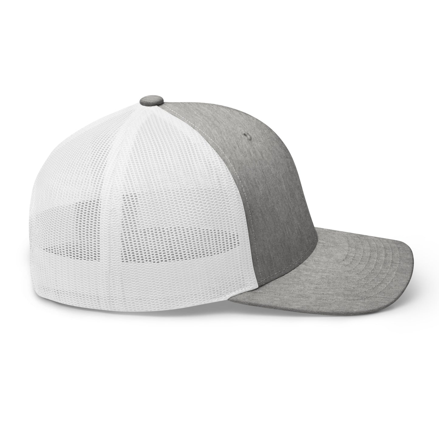 Monogram Logo Trucker Hat, Light Gray/White