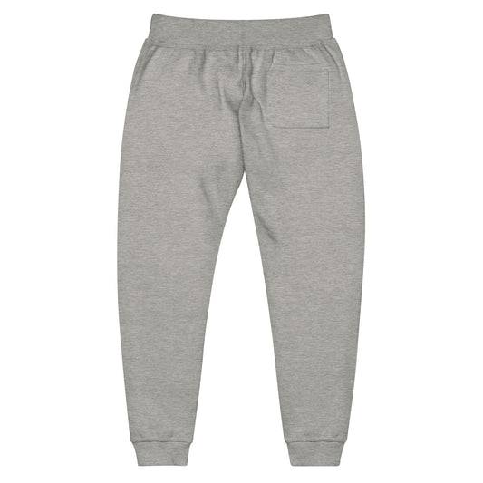 Embroidered Monogram Fleece Joggers, Gray