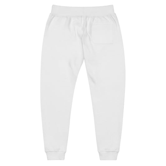 Embroidered Monogram Fleece Joggers, White