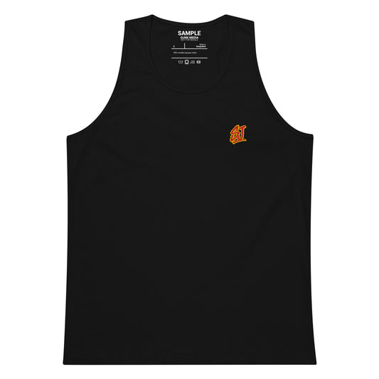 Embroidered Monogram Tank Top, Black