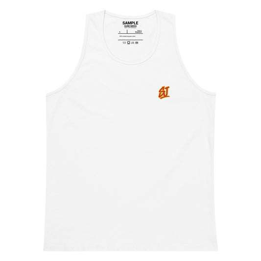 Embroidered Monogram Tank Top, White